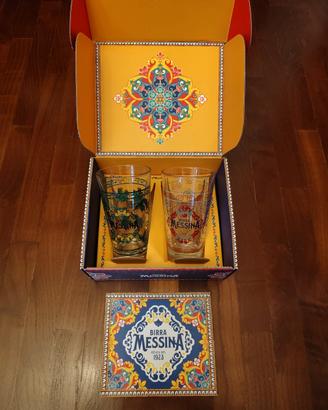 Coppia bicchieri Birra Messina 