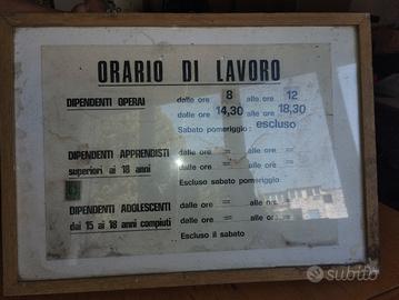 orario di lavoro anni 50
