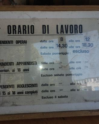 orario di lavoro anni 50