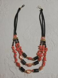 Collana Artigianale Corallo Rosa Vintage 