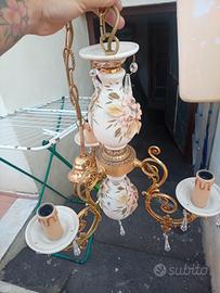 lampadario ottone con foglia d oro