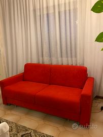 Divano letto rosso