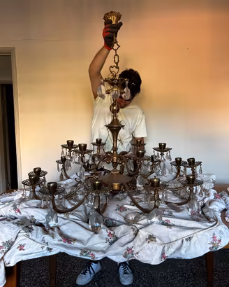 Grande Lampadario stile Maria Teresa diam. 100 cm