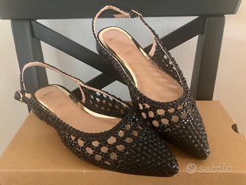 Sandalo Slingback a rete colore nero tg 37