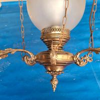 antico lampadario vintage primi 900 in bronzo 