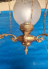 antico lampadario vintage primi 900 in bronzo 