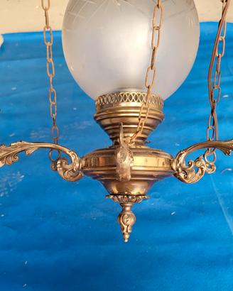 antico lampadario vintage primi 900 in bronzo 