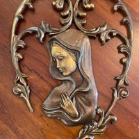 Capezzale scultura in ottone della Madonna