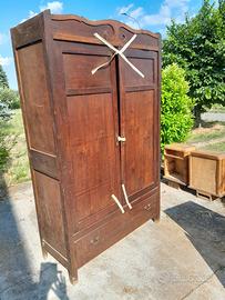 Armadio 800  a 2 porte in legno ( castagno e abete