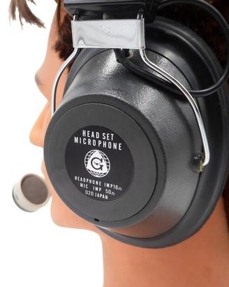 Cuffie aeronautiche vintage - microfono a braccio