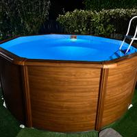 Piscina GRE 300x120 acciaio effetto legno