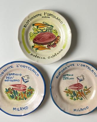 3 Piatti del Buon Ricordo "L'Ortolano" Milano