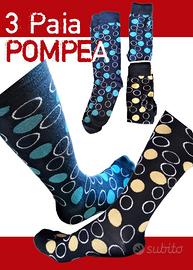 3 Paia di Calze Uomo Pompea (43-46) Lunghe morbide