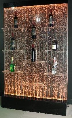 Vetrina con bolle porta oggetti prodotti bottiglie