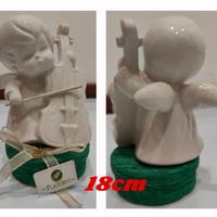 angelo con violoncello e angelo dipinto a mano