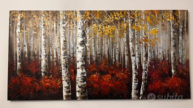 Quadro . Pittura ad olio su tela. 90 per 180