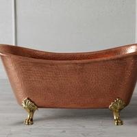 Vasca da bagno in piedi in rame vintage