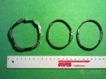 Braccialetti uomo acciaio, pelle, gomma e caucciu'