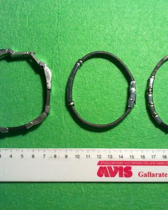 Braccialetti uomo acciaio, pelle, gomma e caucciu'