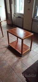 carrello di servizio vintage in legno di teak