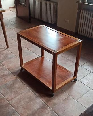 carrello di servizio vintage in legno di teak