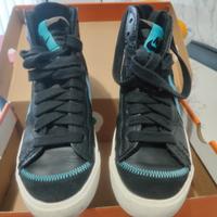 nike mid 77 blazer nere e celeste 