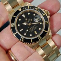 Rolex sub 40mm oro giallo 16618 full set 1989