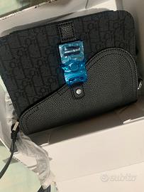 Dior borsa tracolla nera jacquard monogram pelle
