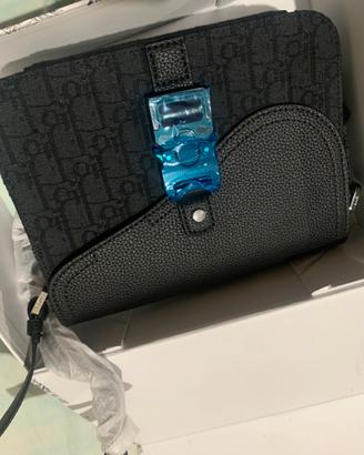 Dior borsa tracolla nera jacquard monogram pelle