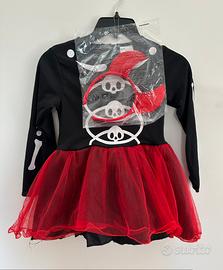 Vestito scheletro/diavolina bambina Halloween