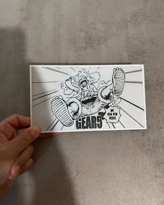 Quadretto Luffy Gear 5 One Piece Tavole Manga Bian