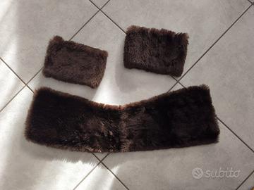 set coordinato in pelliccia di castoro 