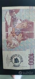 1000 lire vecchia con timbro Roma Campione