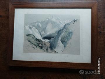 Litografia A.Ducote Convento Gran St Bernardo 1837