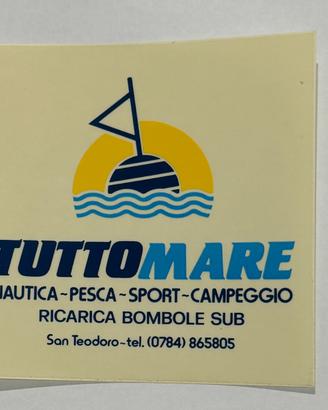 ADESIVO VINTAGE TUTTOMARE NAUTICA-PESCA ORIGINALE