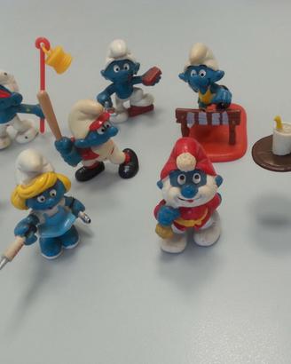 Lotto di 8 PUFFI  "SCHLEICH - PEYO"  anni '80