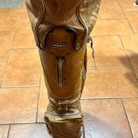 Sacca da golf mizuno in pelle con serie di mazze