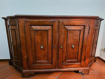 Credenza scantonata primi 900 in legno di noce