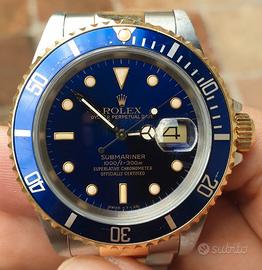 ROLEX SUBMARINER 16613 BLU  ACCIAIO ORO ORIGINALE