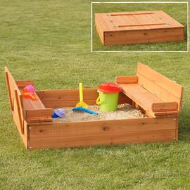 Sabbiera per bambini in legno da esterno giardino