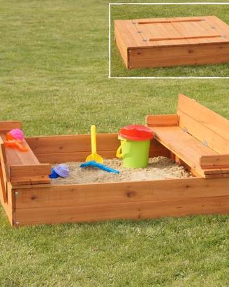 Sabbiera per bambini in legno da esterno giardino