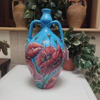 ANFORA VASO TERRACOTTA DIPINTA A MANO DA ARTISTA