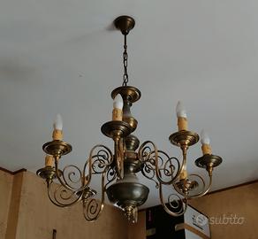 Lampadario ottone 