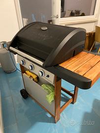 Splendido barbecue con griglai e piastra campingaz