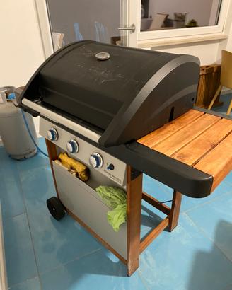 Splendido barbecue con griglai e piastra campingaz
