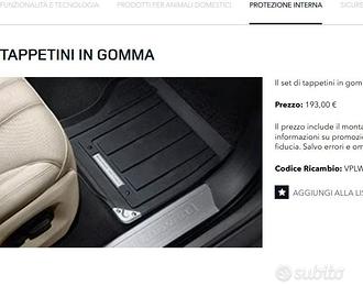 Tappeti gomma Range Rover Sport 2021