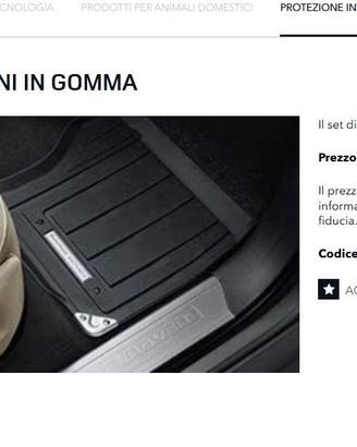 Tappeti gomma Range Rover Sport 2021