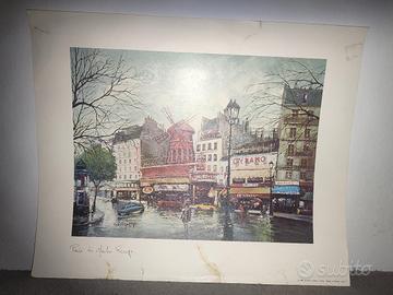 Stampa litografica Paris. Le Moulin rouge del 1982
