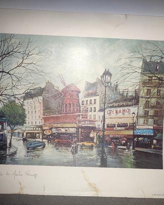 Stampa litografica Paris. Le Moulin rouge del 1982