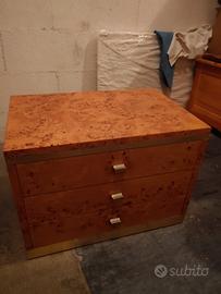 piccola cassettiera in radica pioppo Turri